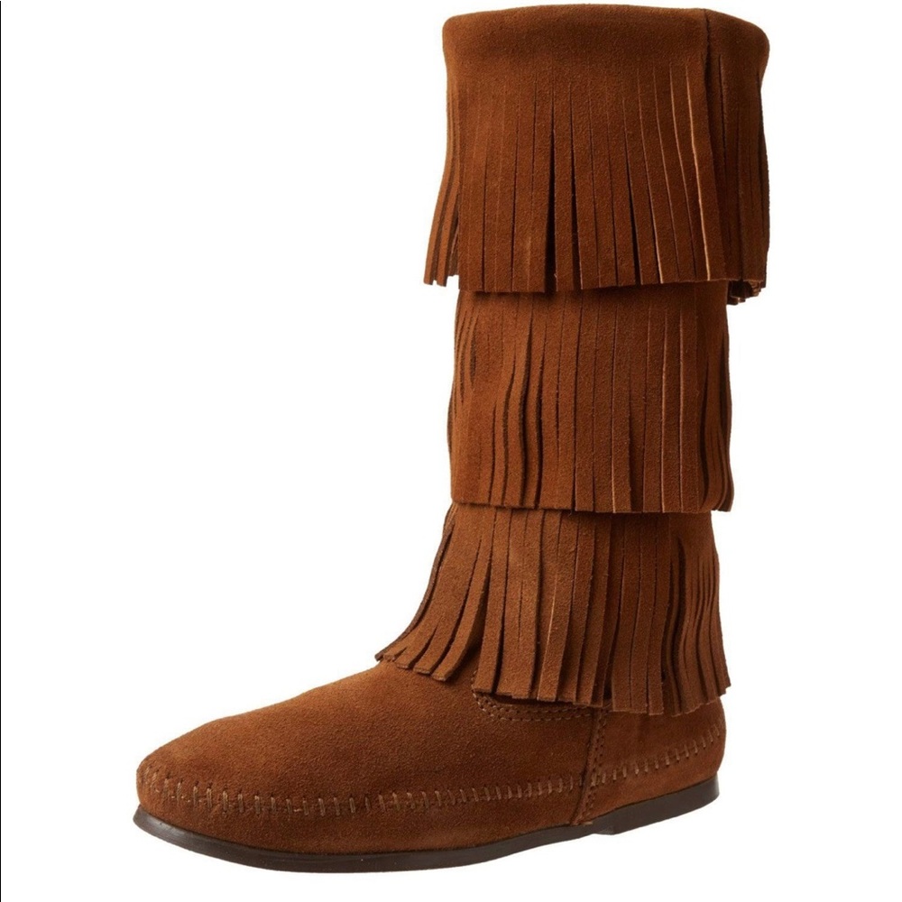 Minnetonka Suede Fringe Boots - Size 7